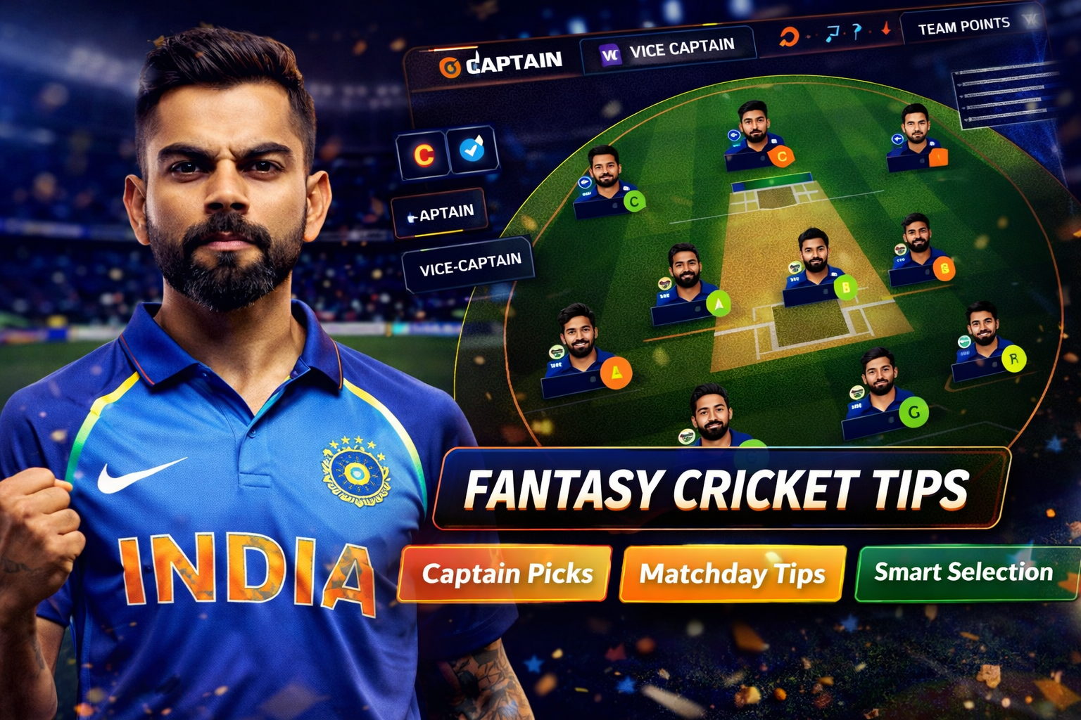 Come Sport Play role based fantasy cricket checklist