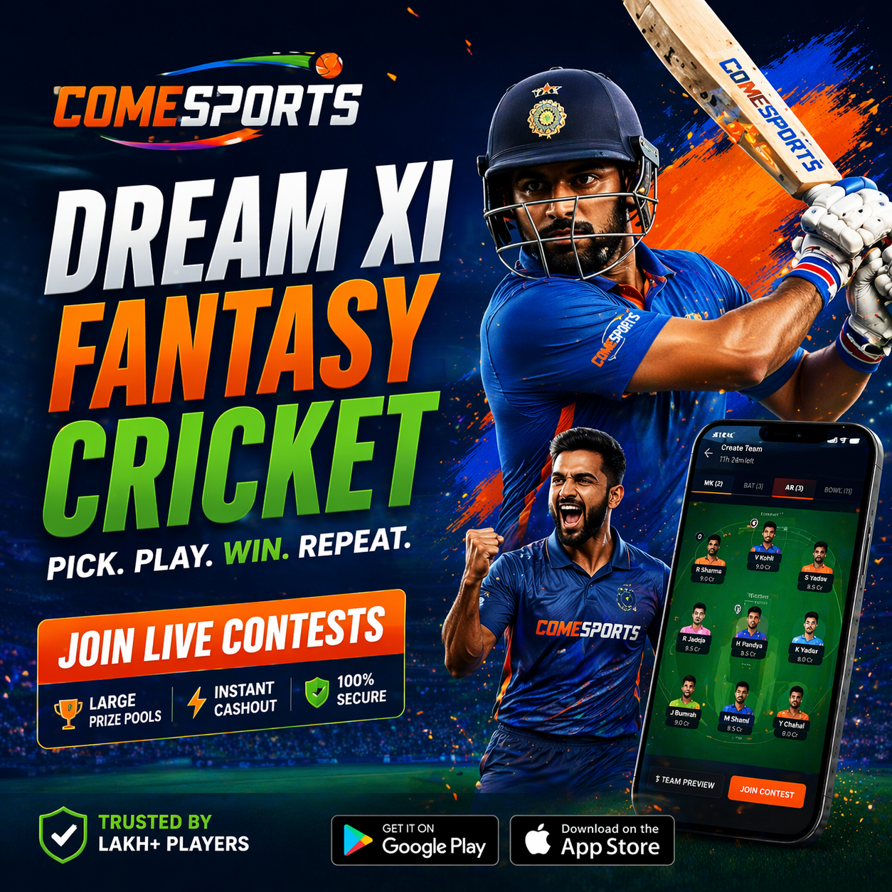 Come Sport Play fantasy sports main visual